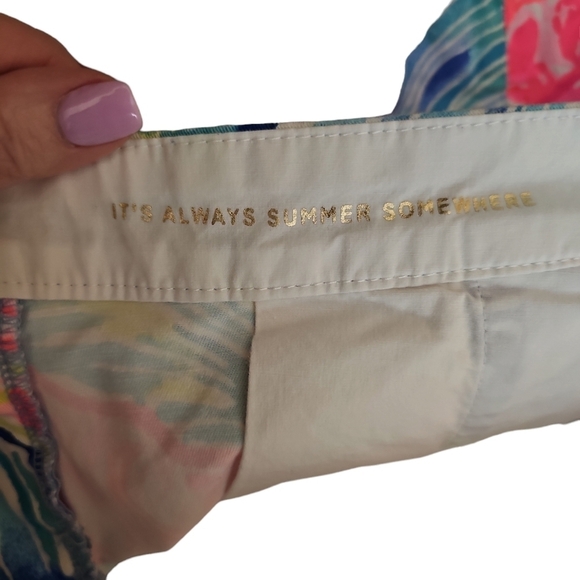 Lilly Pulitzer buttercup stretch short Scalloped Hem Beach Please SZ 4 - Picture 4 of 6